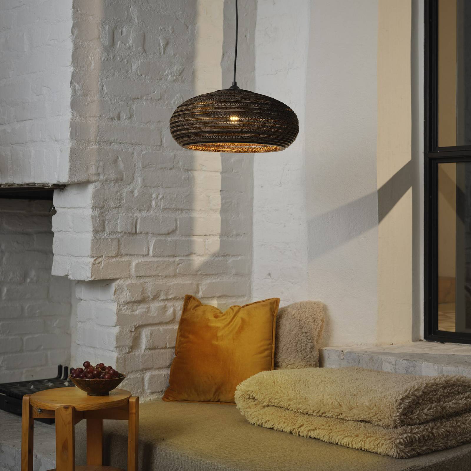 OSRAM Hängeleuchte DROP, braun, Ø 40 cm, Wellpappe, E27 günstig online kaufen