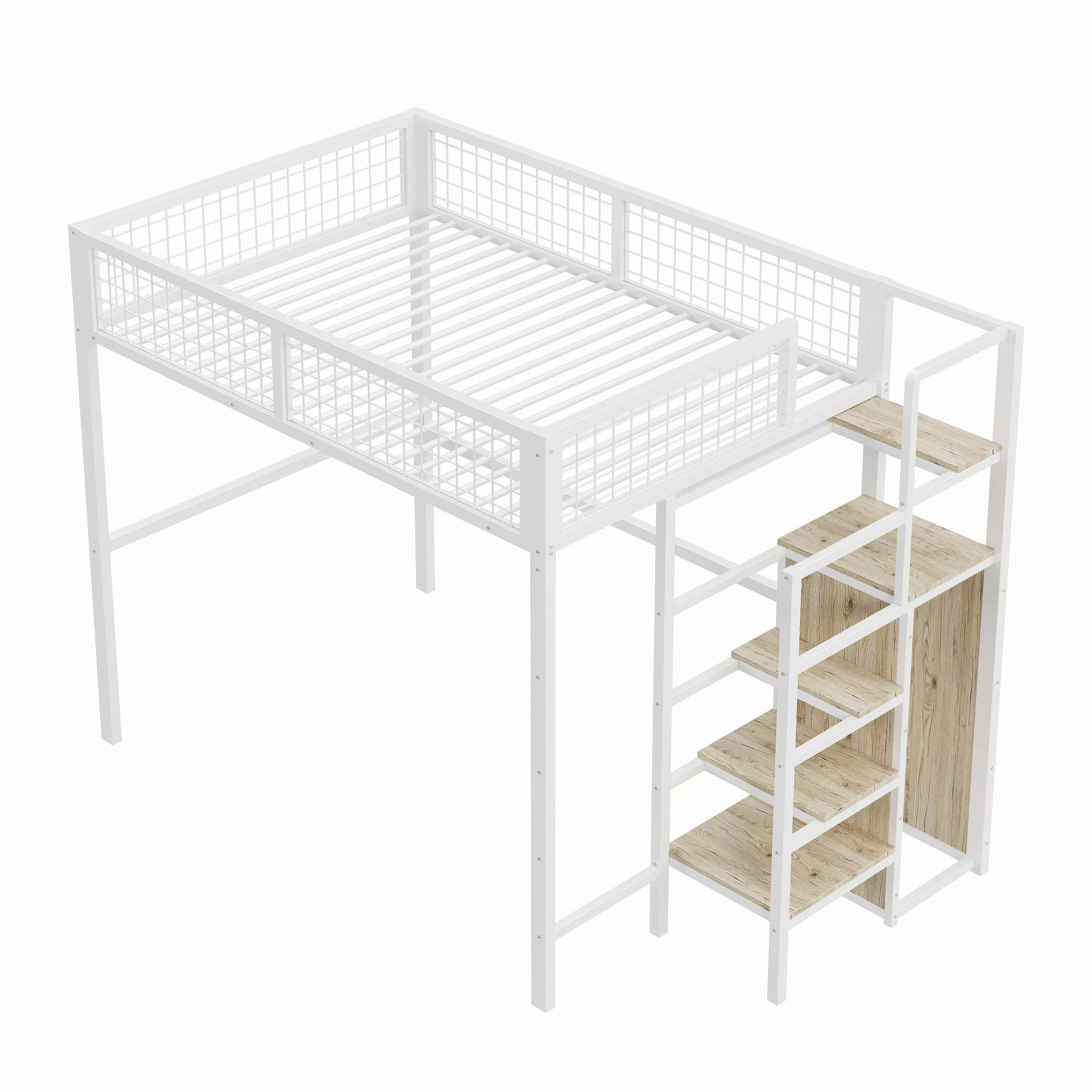 OKWISH Metallbett Kinderbett Einzelbett Stauraumbett Funktionsbett günstig online kaufen