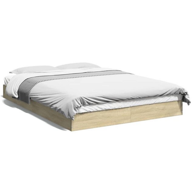 vidaXL Bett Bettgestell Sonoma-Eiche 120x200 cm Holzwerkstoff günstig online kaufen