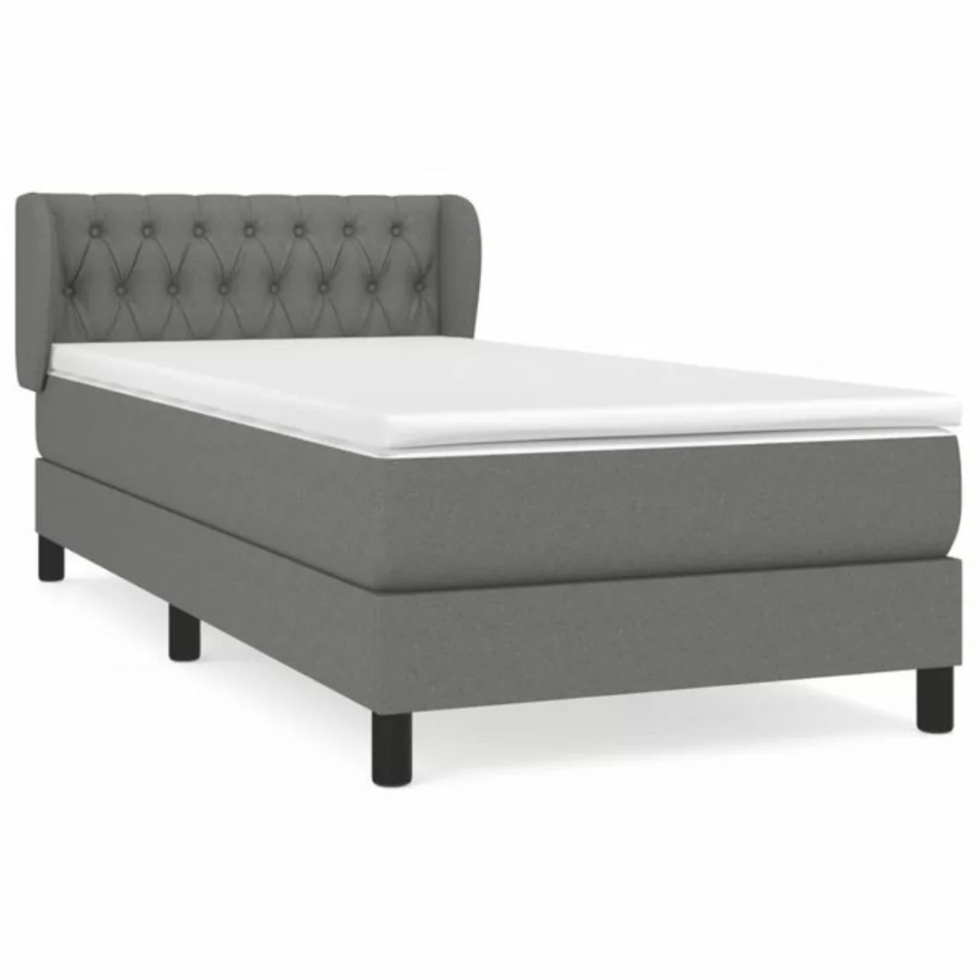 vidaXL Boxspringbett Boxspringbett mit Matratze Dunkelgrau 100x200 cm Stoff günstig online kaufen