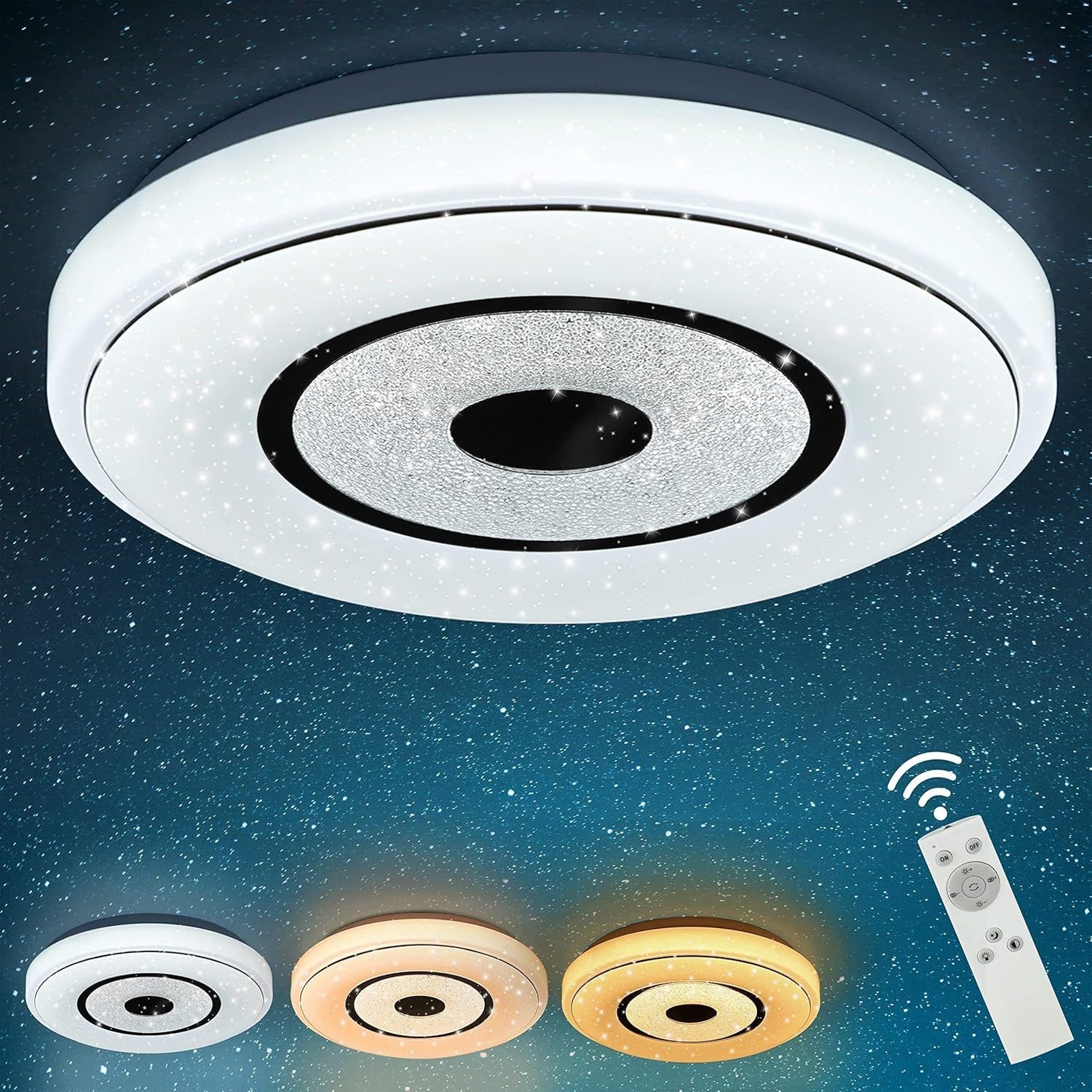 ZMH LED Deckenleuchte Whonzimmer Rund Deckenlampe günstig online kaufen