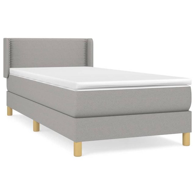 furnicato Bett Boxspringbett mit Matratze Hellgrau 90x200 cm Stoff (1-tlg) günstig online kaufen