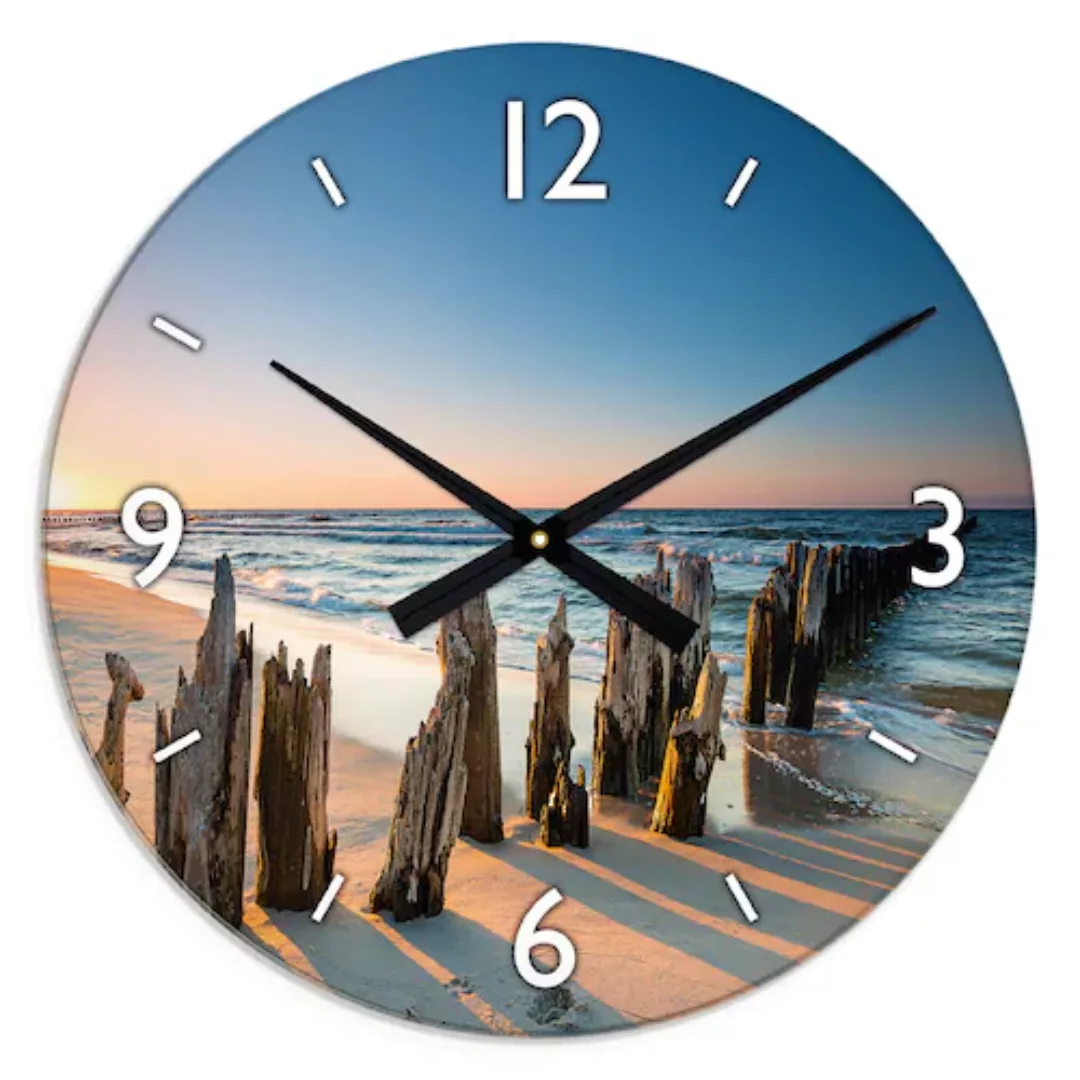 Artland Wanduhr »XXL Ø 50 cm Sonnenuntergang Strand«, lautlos ohne Tickgerä günstig online kaufen