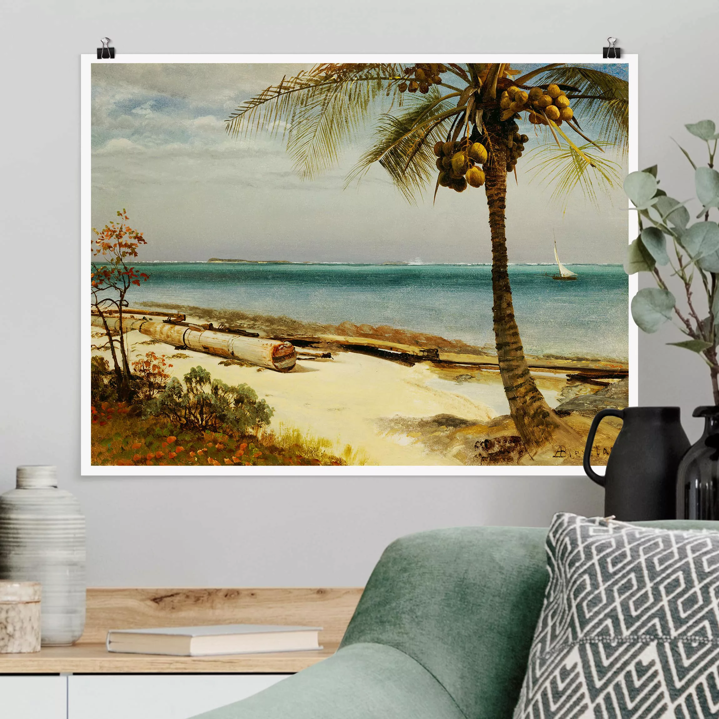Poster Kunstdruck - Querformat Albert Bierstadt - Küste in den Tropen günstig online kaufen