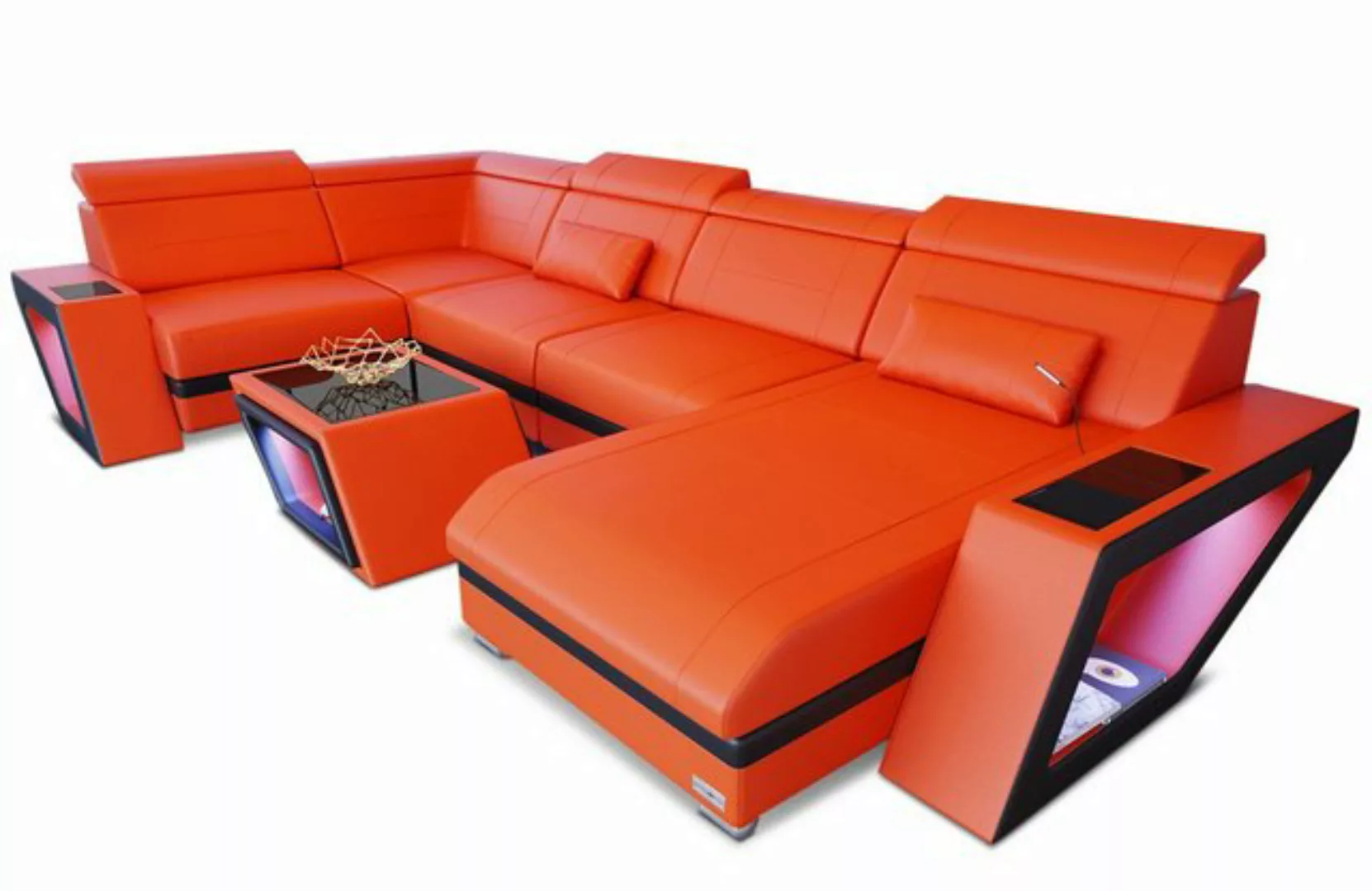 Sofa Dreams Wohnlandschaft Ledersofa Catania U Form Couch Leder Sofa, mit L günstig online kaufen