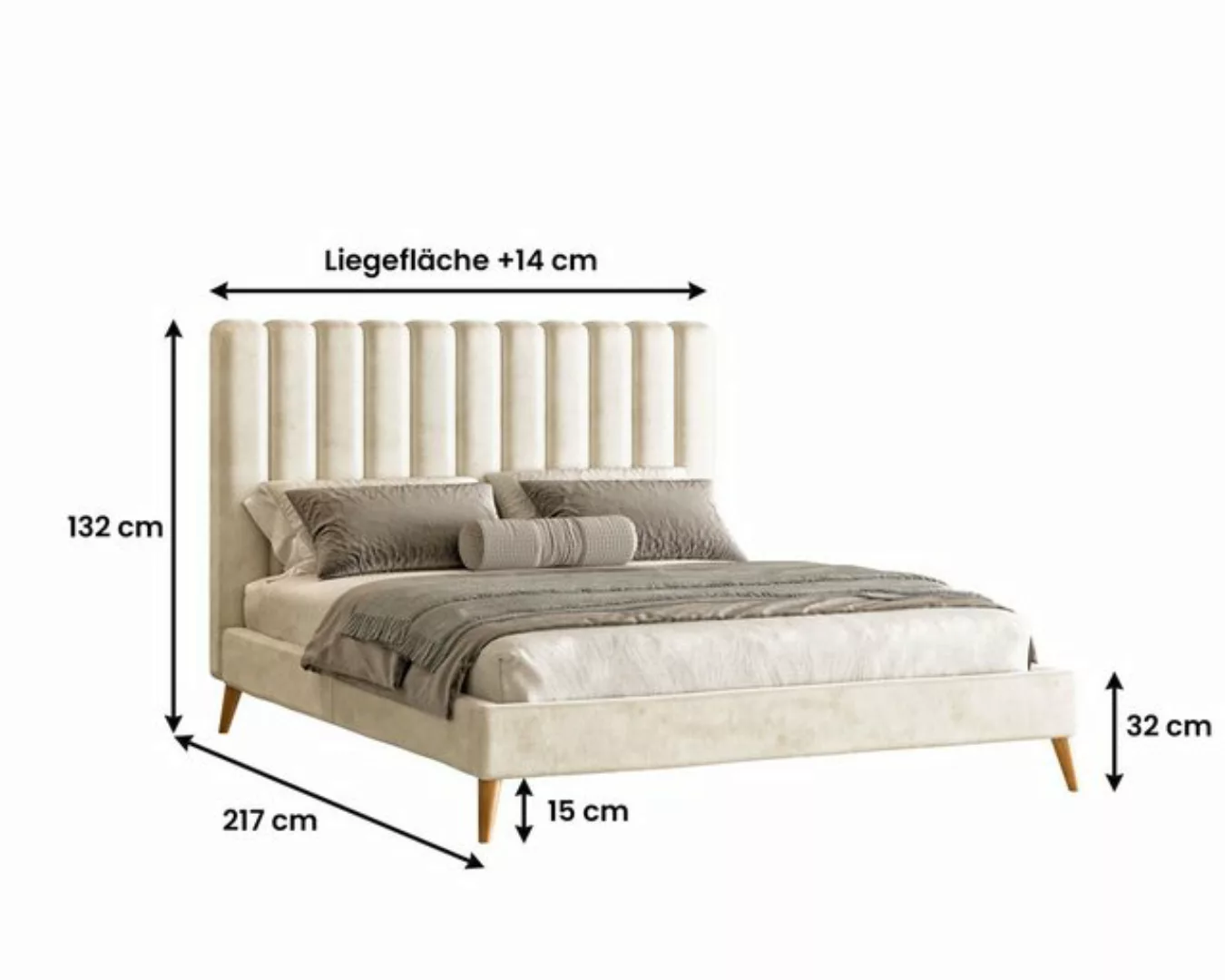 BettCo Polsterbett MIU Chicago (in Dunkelgrau Samt, 140 x 200 cm), Optional günstig online kaufen