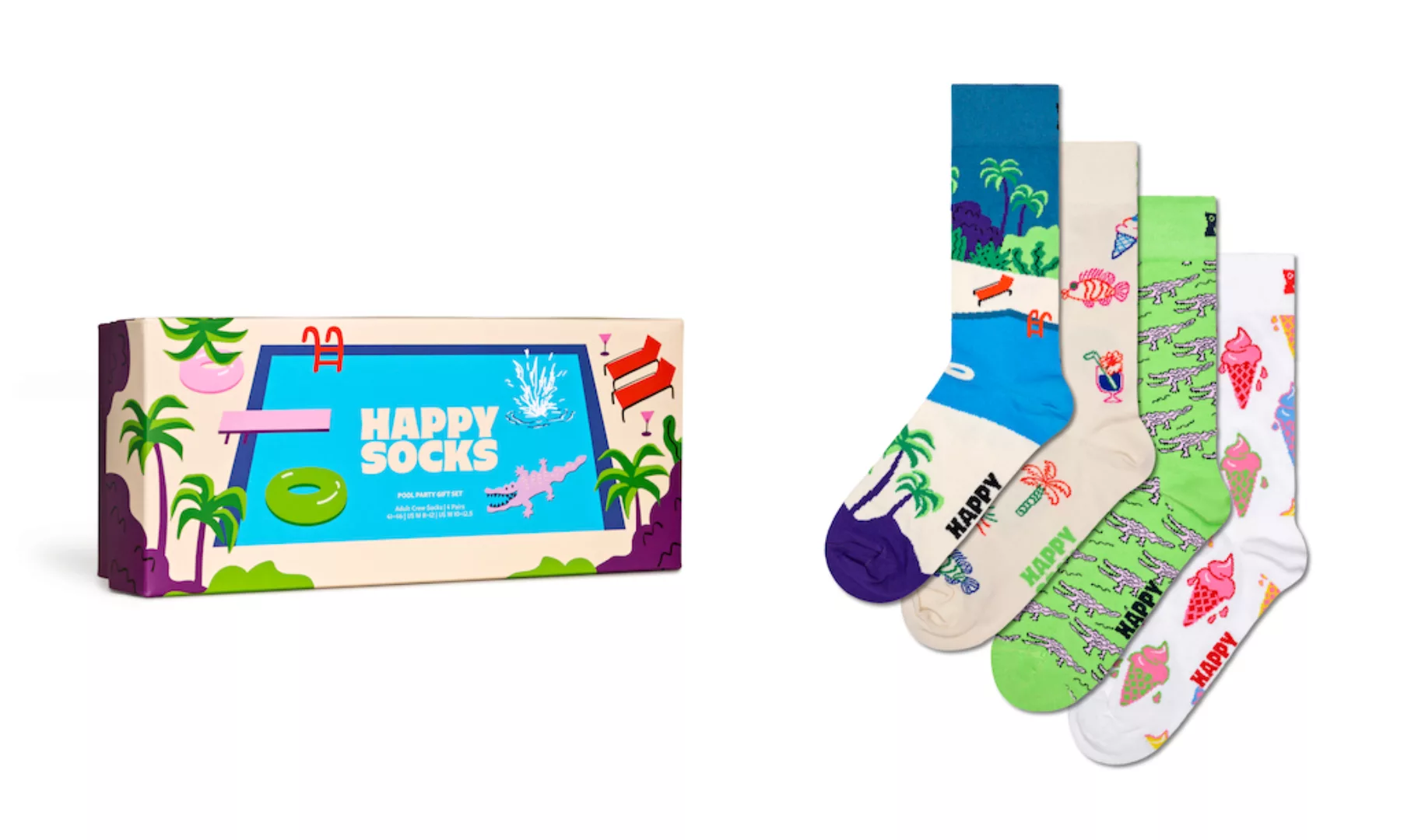 Happy Socks Socken, (Box, 4 Paar), Pool Party Gift Set günstig online kaufen