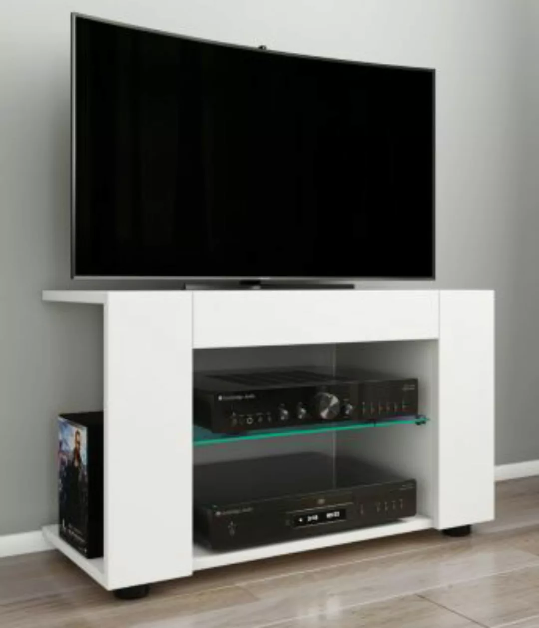 VCM Holz TV Lowboard Fernsehschrank Konsole Fernsehtisch Fernseh Glas Plexa günstig online kaufen