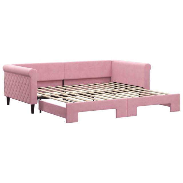 vidaXL Gästebett Gästebett Tagesbett Ausziehbar Rosa 100x200 cm Samt Bett B günstig online kaufen