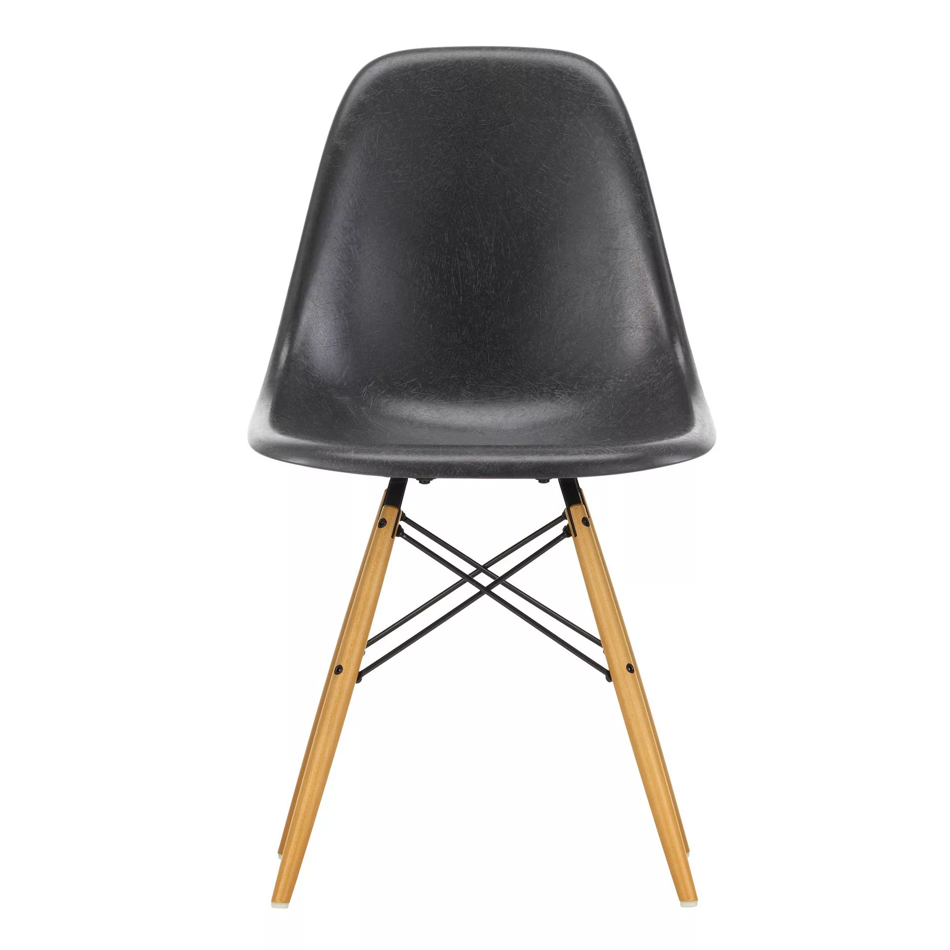 Vitra - Eames Fiberglass Side Chair DSW Ahorn gelblich - Elefantengrau/Sitz günstig online kaufen