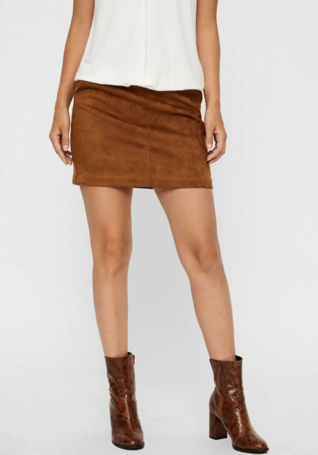 Vero Moda Lederimitatrock VMDONNADINA FAUXSUEDE SHORT SKIRT günstig online kaufen