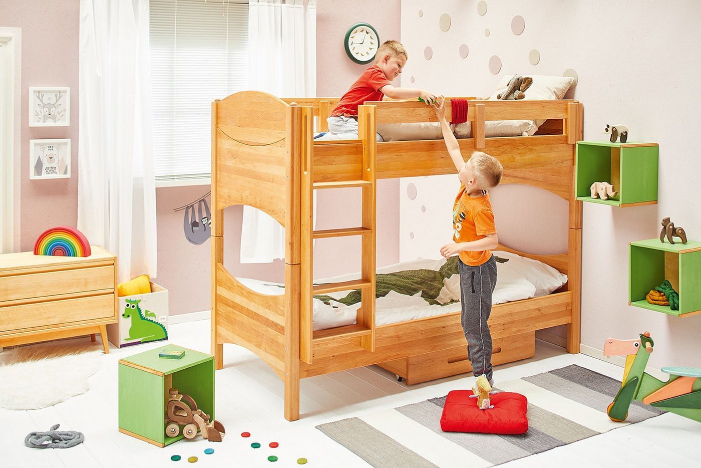 BioKinder - Das gesunde Kinderzimmer Etagenbett Noah, Etagenbett mit Einhän günstig online kaufen