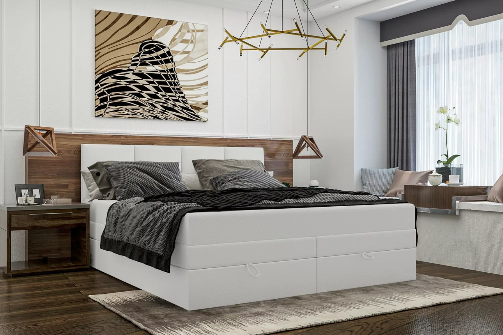 Stylefy Boxspringbett Praga (Schlafzimmerbett, Bett), gepolstert günstig online kaufen