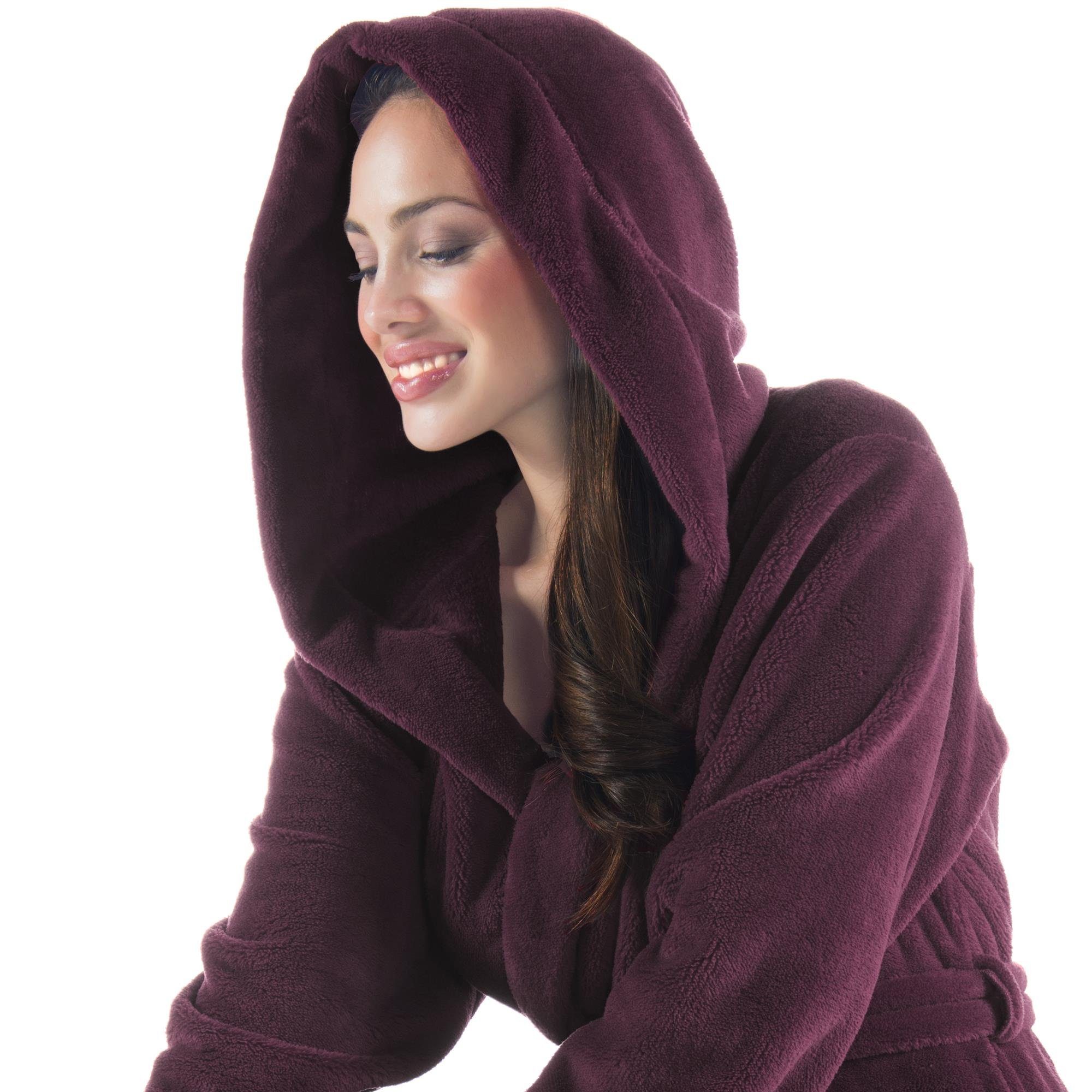 CelinaTex Bademantel Morgenmantel Damen kurz Fleece günstig online kaufen