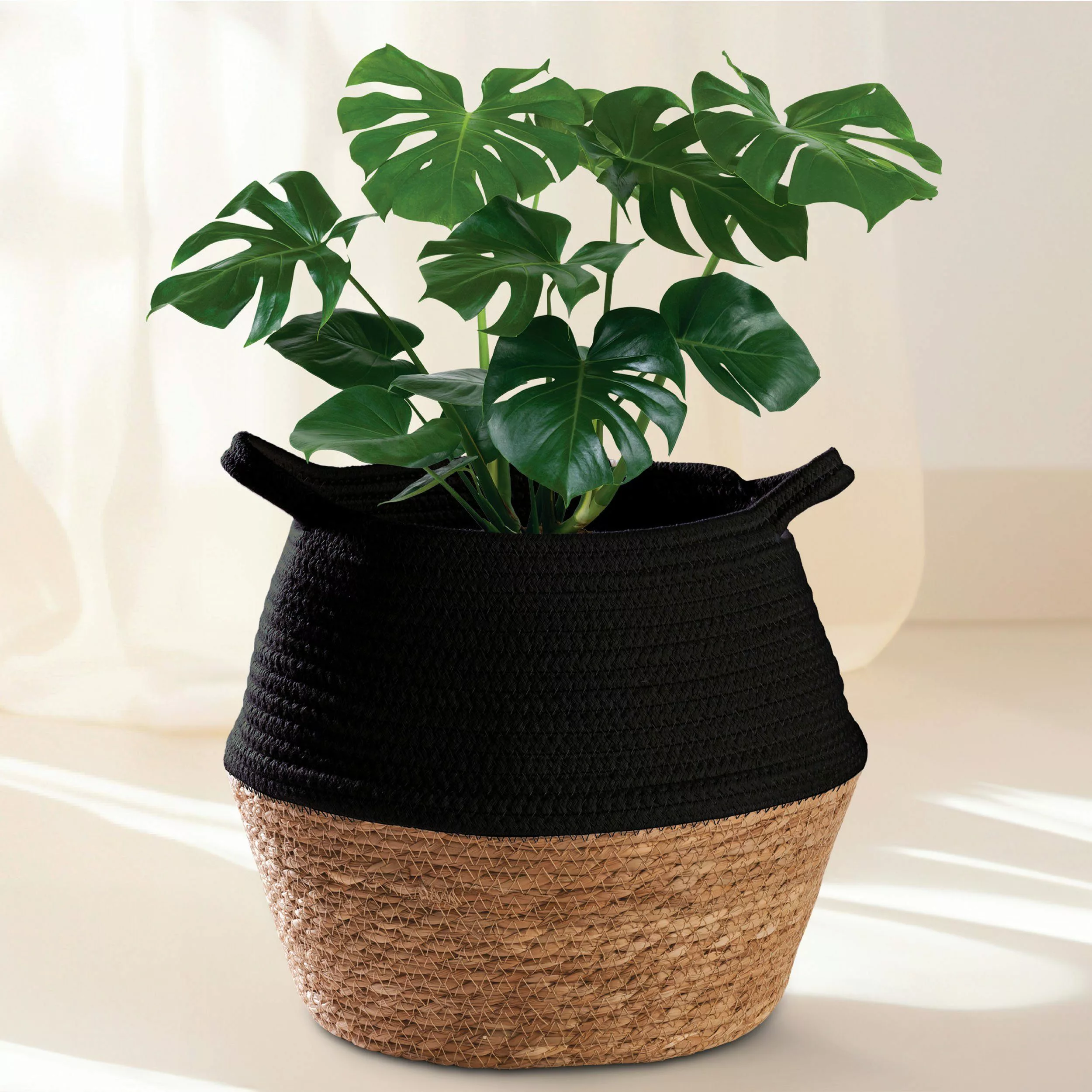 Praknu Aufbewahrungskorb Blumentopf Groß Schwarz L günstig online kaufen