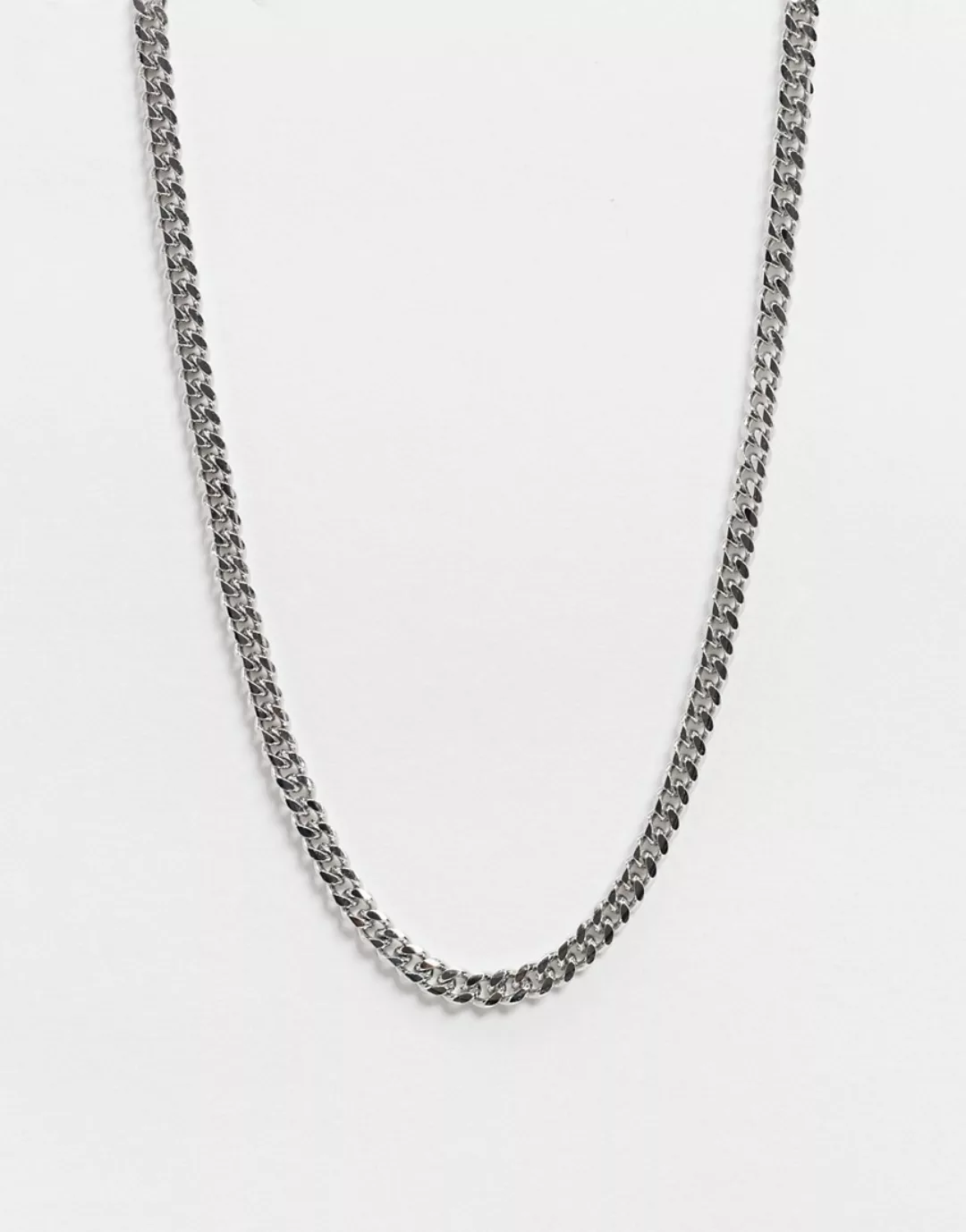 ASOS DESIGN – Kurze, schmale Halskette in Silberton, 4 mm günstig online kaufen