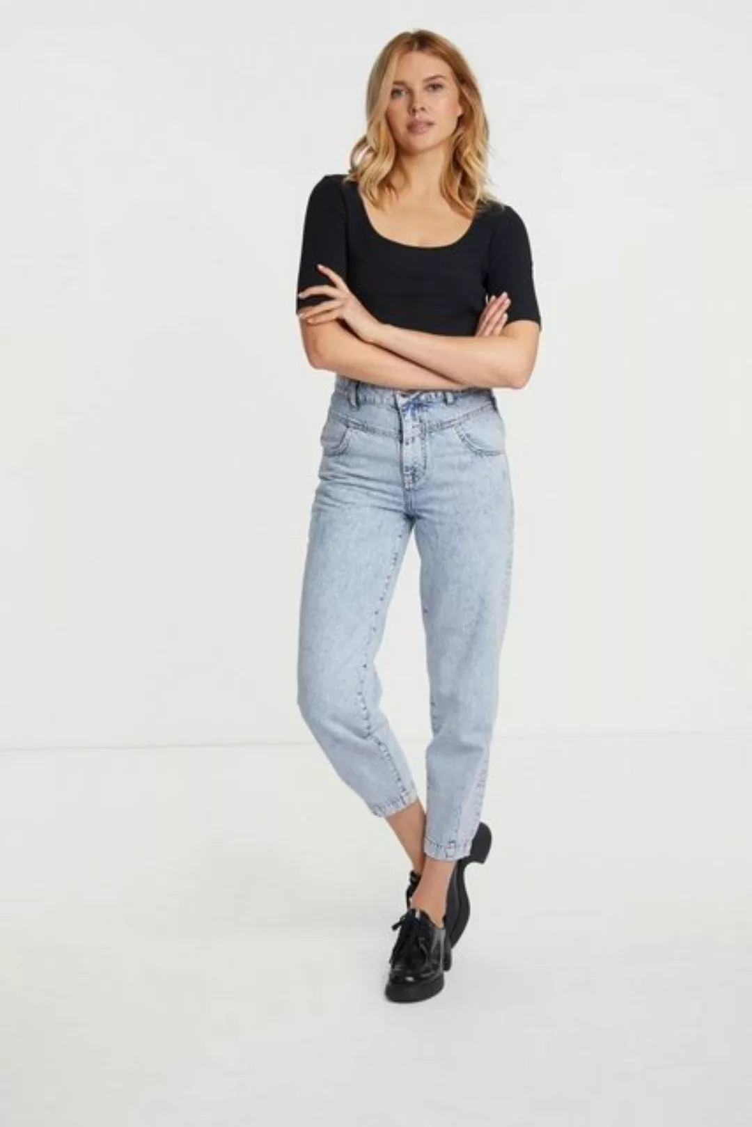 Rich & Royal 5-Pocket-Jeans Slouchy blue denim organic günstig online kaufen