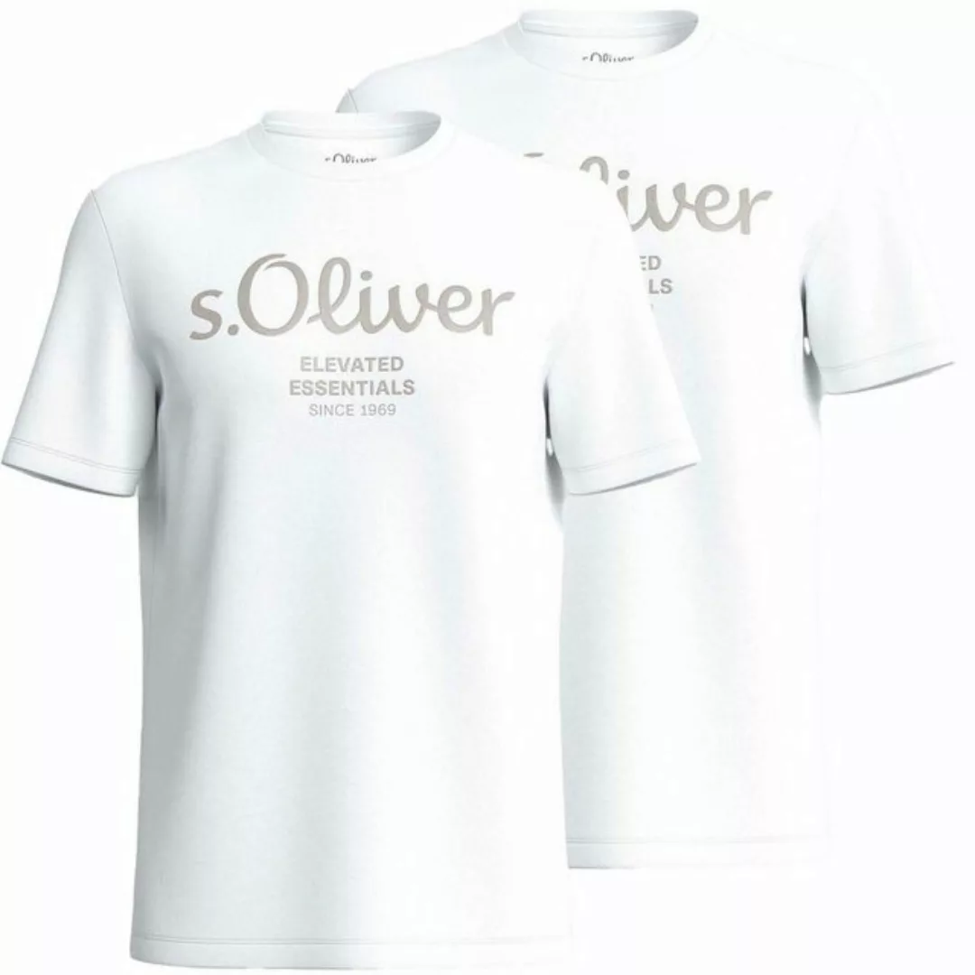 s.Oliver T-Shirt Casual (2-tlg) mit Rundhals-Ausschnitt, kurzarm, Logo-Aufd günstig online kaufen