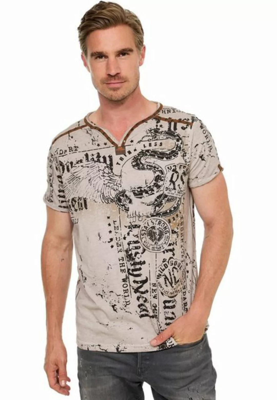 Rusty Neal T-Shirt mit Allover-Druck günstig online kaufen