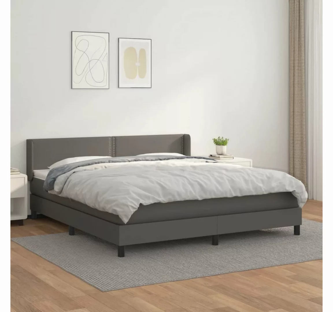 vidaXL Boxspringbett Bett Boxspringbett mit Matratze & Topper Kunstleder ve günstig online kaufen