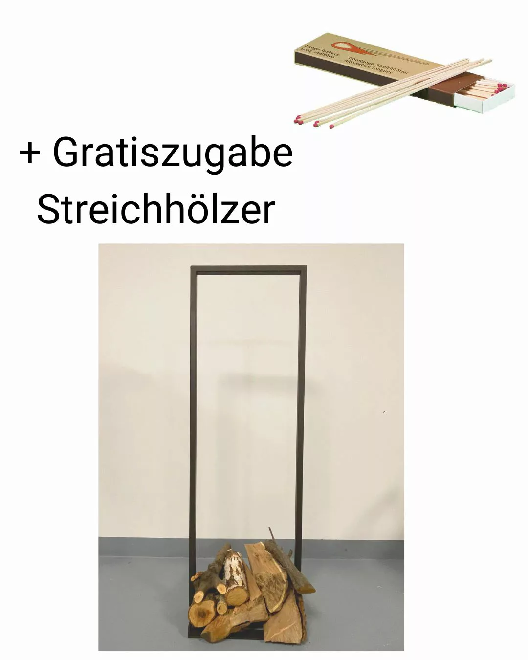 Eisen-Holzstapler - Toulouse h 118cm 25 x 35 cm + Gratiszugabe Streichhölze günstig online kaufen