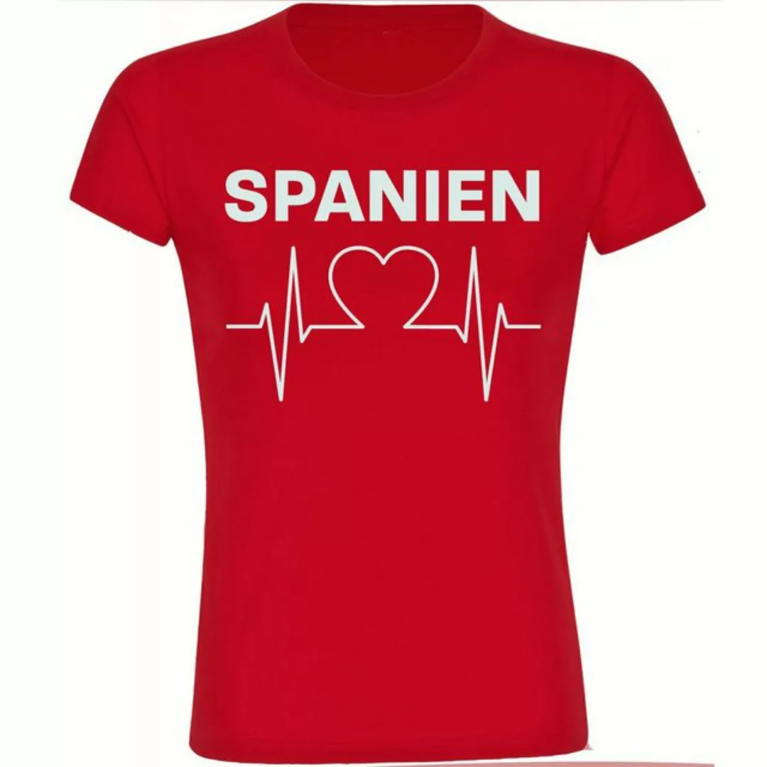 multifanshop T-Shirt Damen Spanien - Herzschlag - Frauen günstig online kaufen