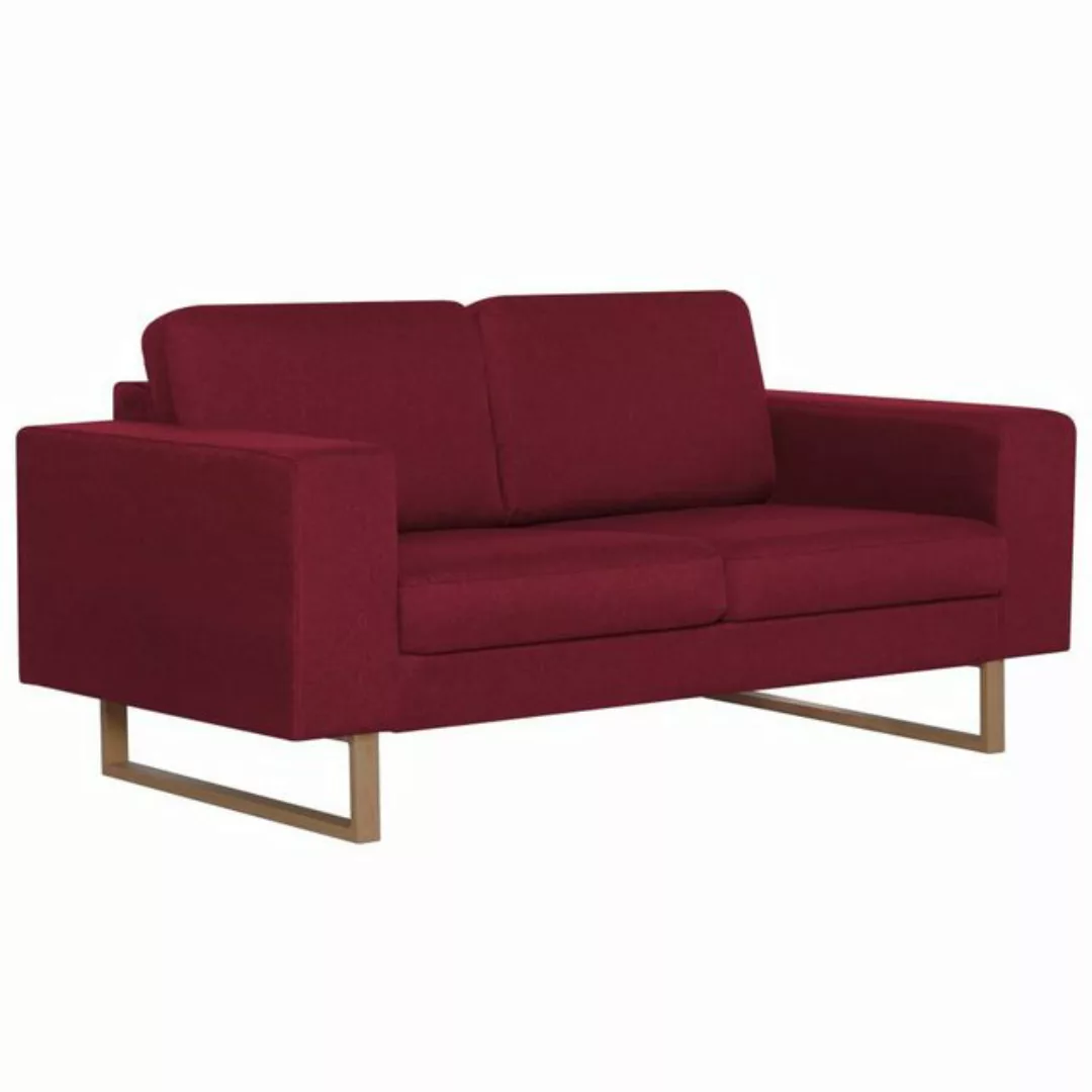 vidaXL Sofa 2-Sitzer-Sofa Stoff Weinrot Couch günstig online kaufen