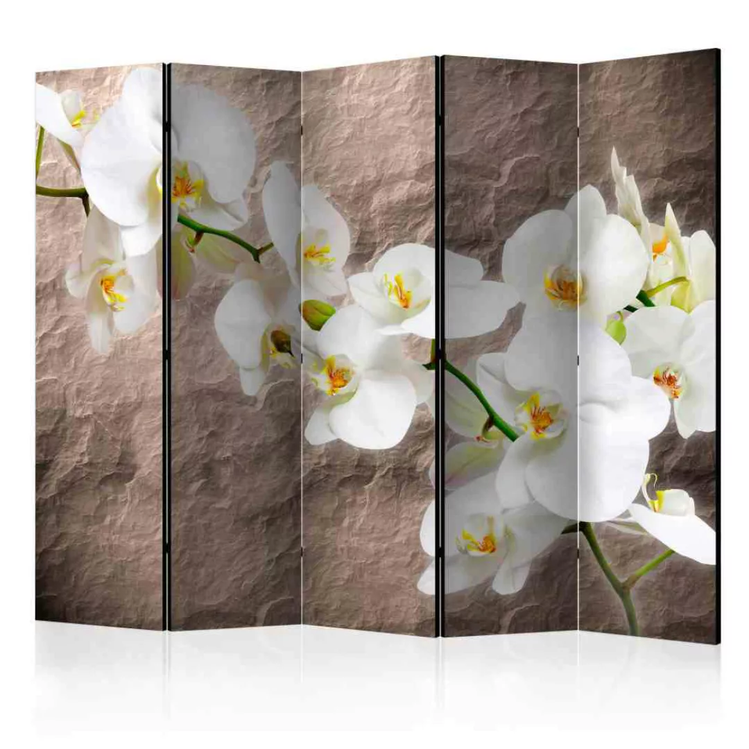 Raumteiler Paravent mit Orchideen Blüten Motiv 5-teilig günstig online kaufen
