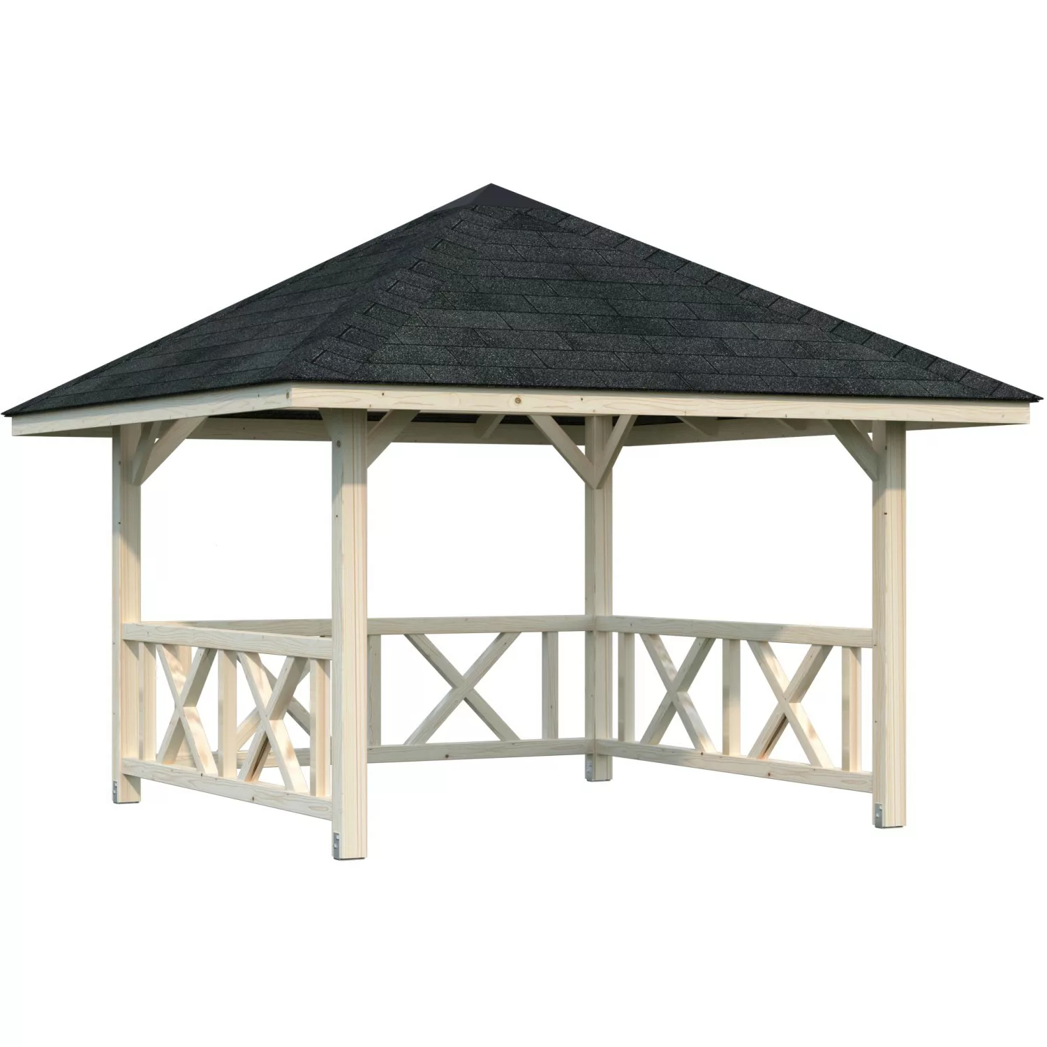 Palmako Holz-Pavillon Bianca 8,3 m² Set 1 Natur / Unbehandelt günstig online kaufen