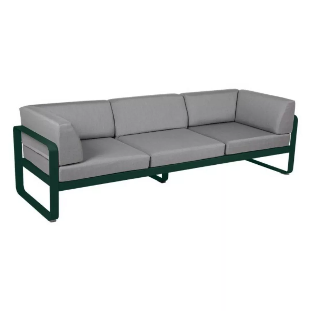 Bellevie 3-Sitzer Club Sofa Outdoor 02 Zederngrün 79 Flanellgrau günstig online kaufen