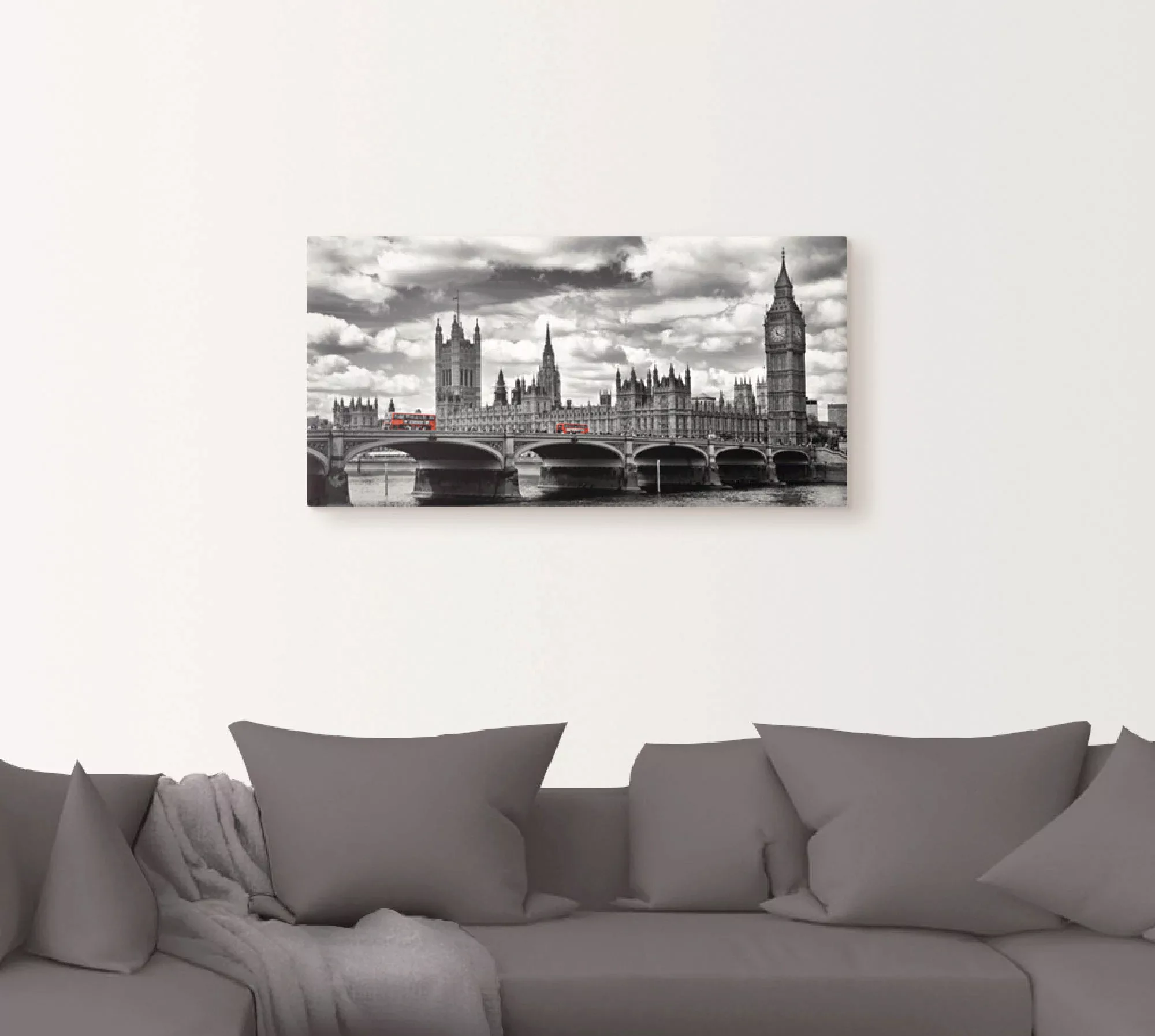 Artland Wandbild »London Westminster Bridge & Red Buses«, Großbritannien, ( günstig online kaufen