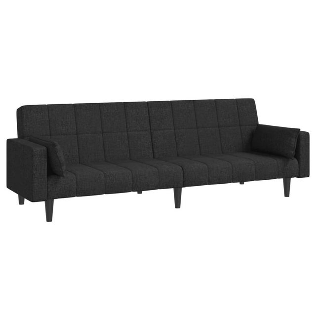 vidaXL Schlafsofa, Sofa 2-Sitzer mit 2 Kissen Schwarz Stoff günstig online kaufen