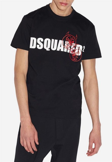 Dsquared2 Print-Shirt Dsquared2 Doodle Logo Face T-Shirt Black günstig online kaufen