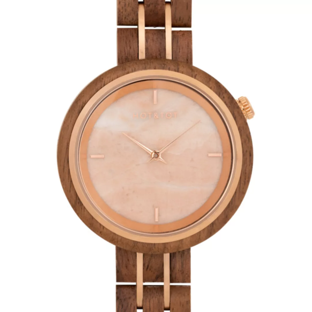 Armbanduhr Aus Holz | Damen Phoenix Nussbaumholz | Rosenquarz | 36 Mm | Han günstig online kaufen