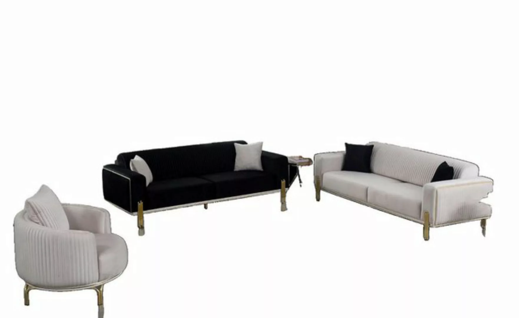 JVmoebel Sofa Luxus Sofagarnitur Couch Sofa Polster Couchen 3+3+1 Polsterga günstig online kaufen