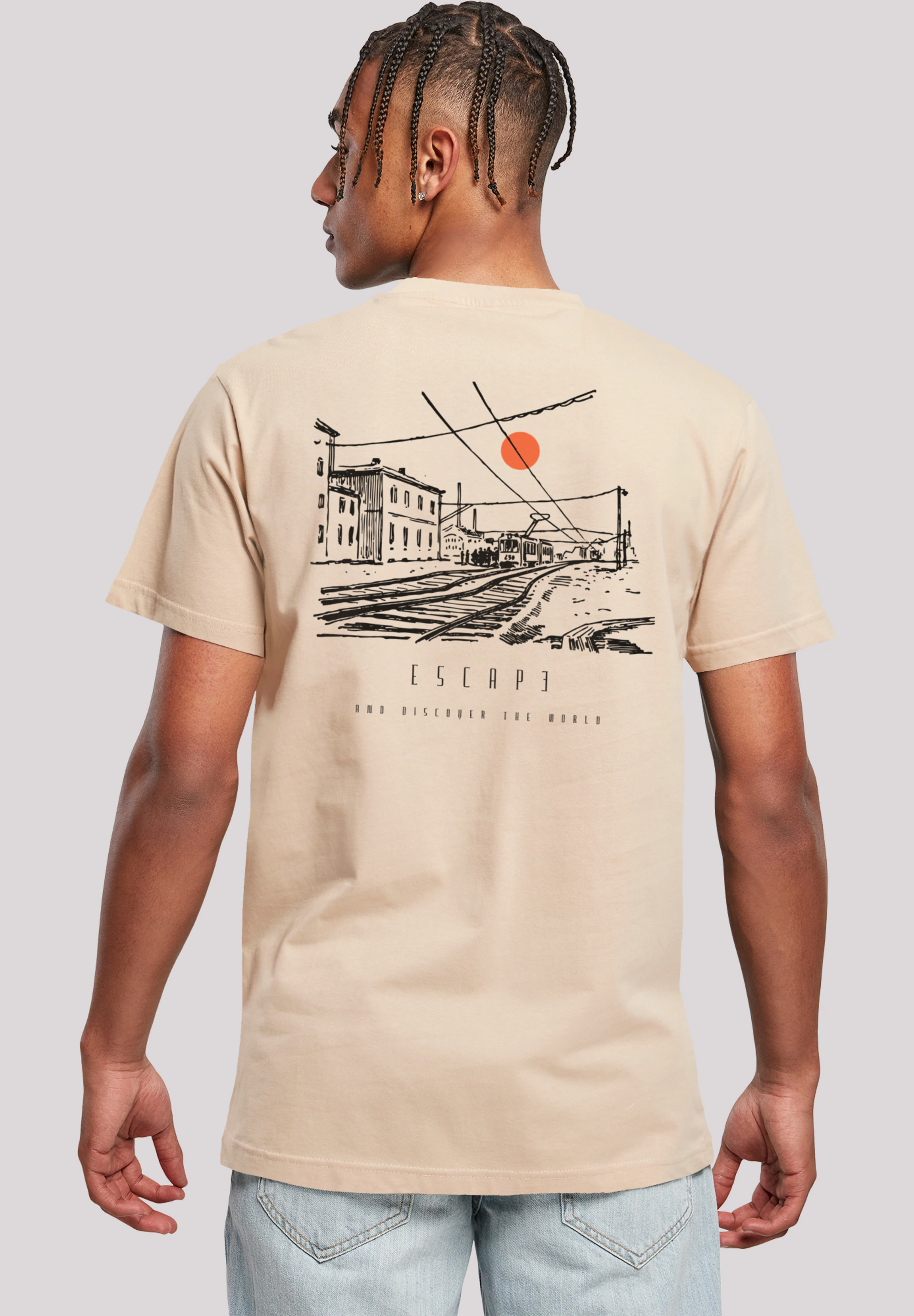 F4NT4STIC T-Shirt "Escape Discover the World Town Train Station", Premium Q günstig online kaufen