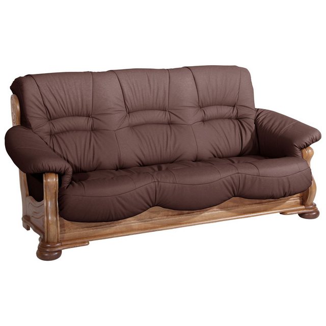 58 aufm Kessel Sofa 3-Sitzer Katlin Bezug Echtleder Eiche rustikal P43 / bu günstig online kaufen