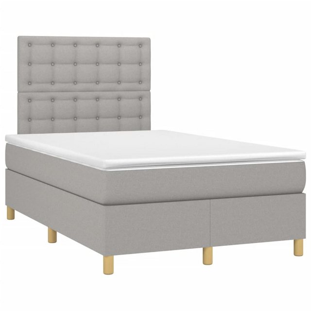 vidaXL Bett Boxspringbett mit Matratze Hellgrau 120x190 cm Stoff günstig online kaufen