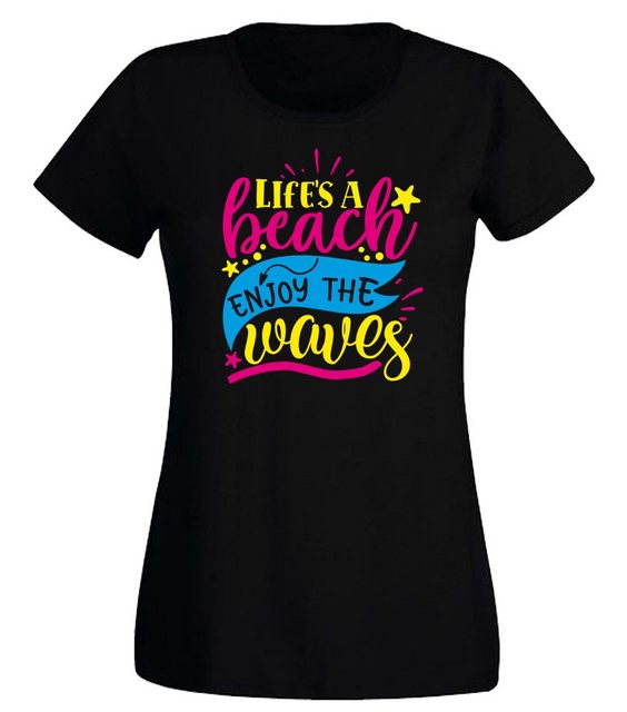 G-graphics T-Shirt Damen T-Shirt - Life´s a beach enjoy the waves Slim-fit, günstig online kaufen