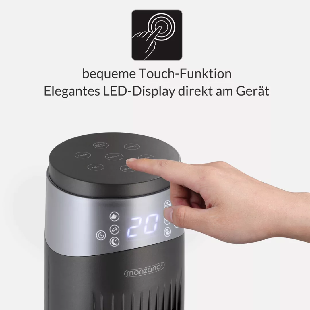 Turmventilator Grau 120cm inkl. Fernbedienung günstig online kaufen