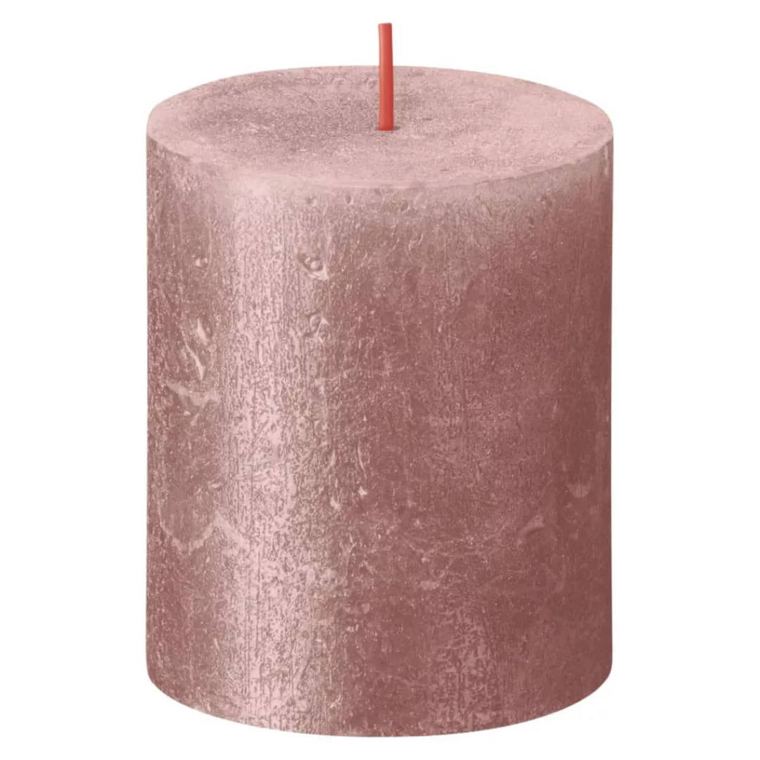 Bolsius Rustikale Stumpenkerzen Shimmer 4 Stk. 80x68 Mm Rosa günstig online kaufen