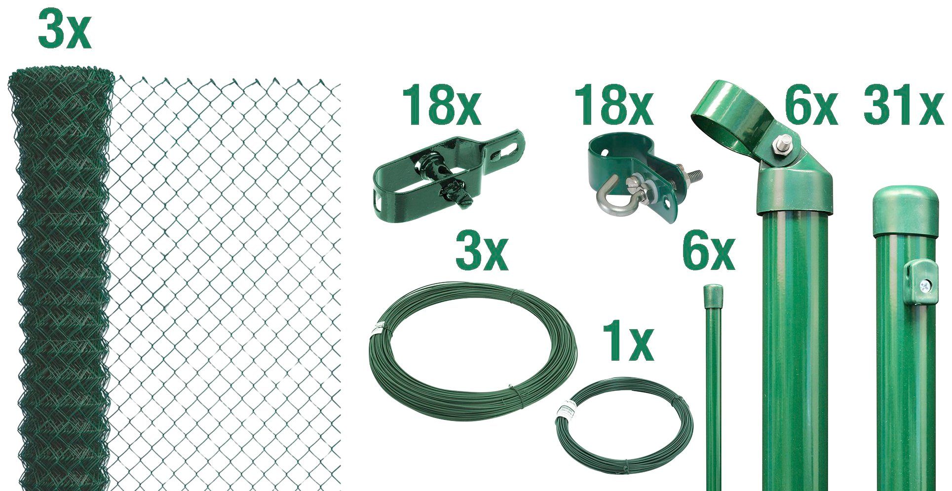 Alberts Maschendrahtzaun, Höhe: 80 - 200 cm, Gesamtlänge: 15 - 100 m, zum E günstig online kaufen