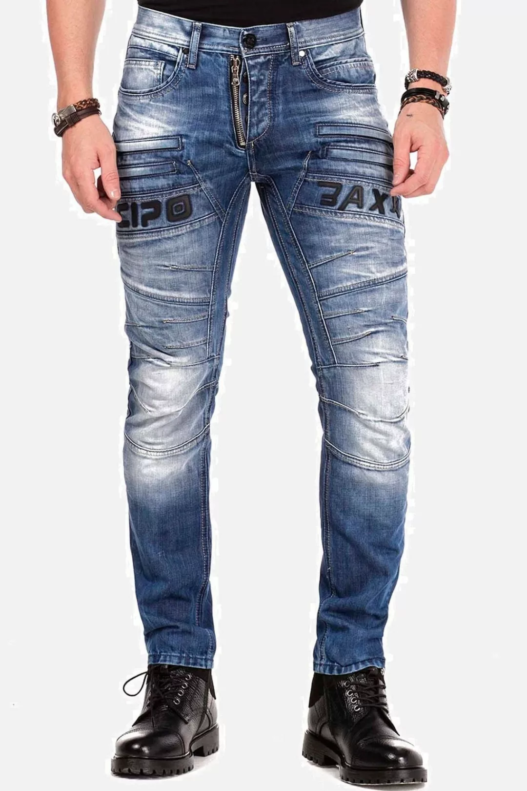 Cipo & Baxx Slim-fit-Jeans "Jeans", mit dekorativer Reißverschluss, CD-491 günstig online kaufen