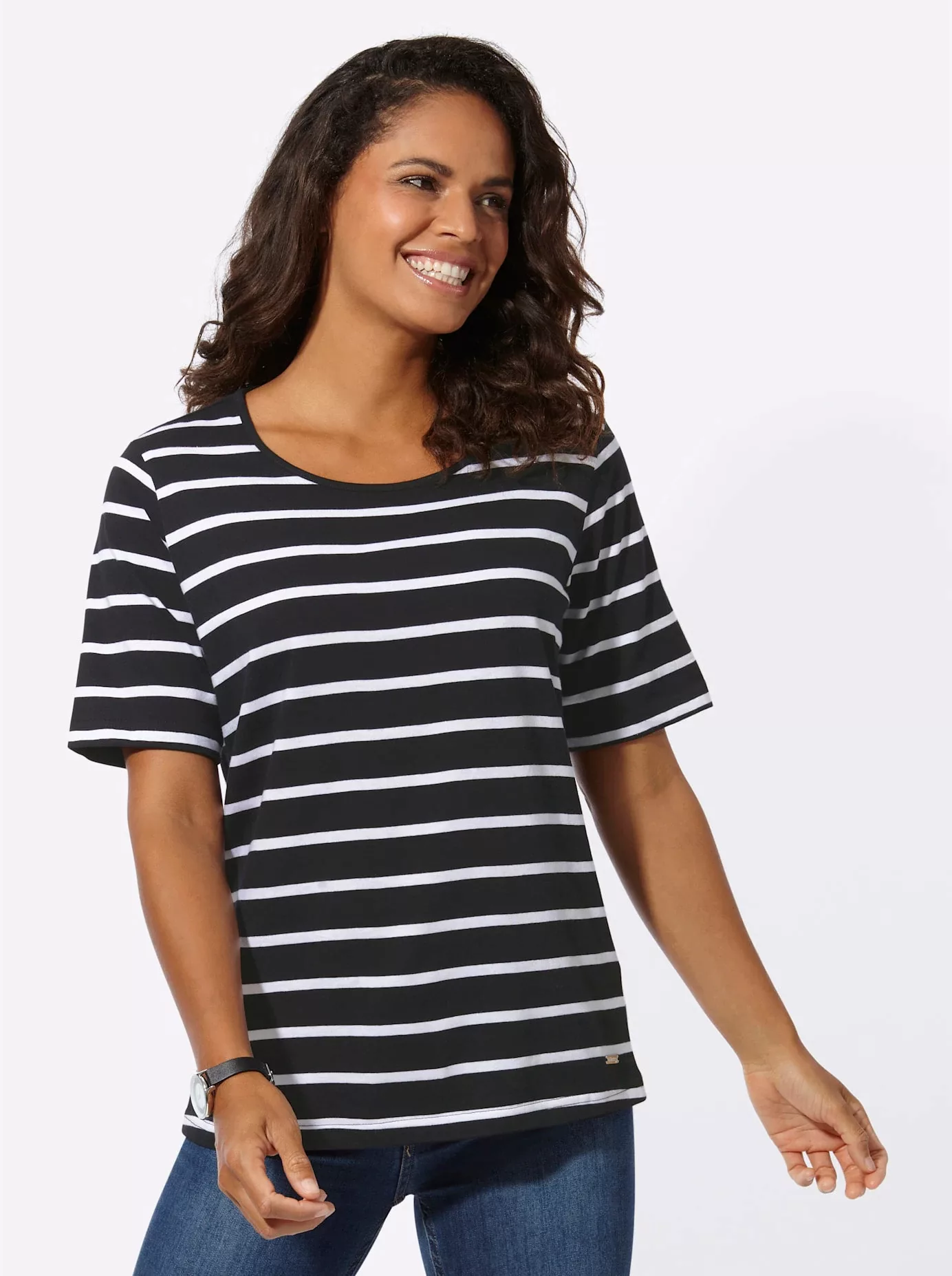 Casual Looks Kurzarmshirt "Ringelshirt", (1 tlg.) günstig online kaufen