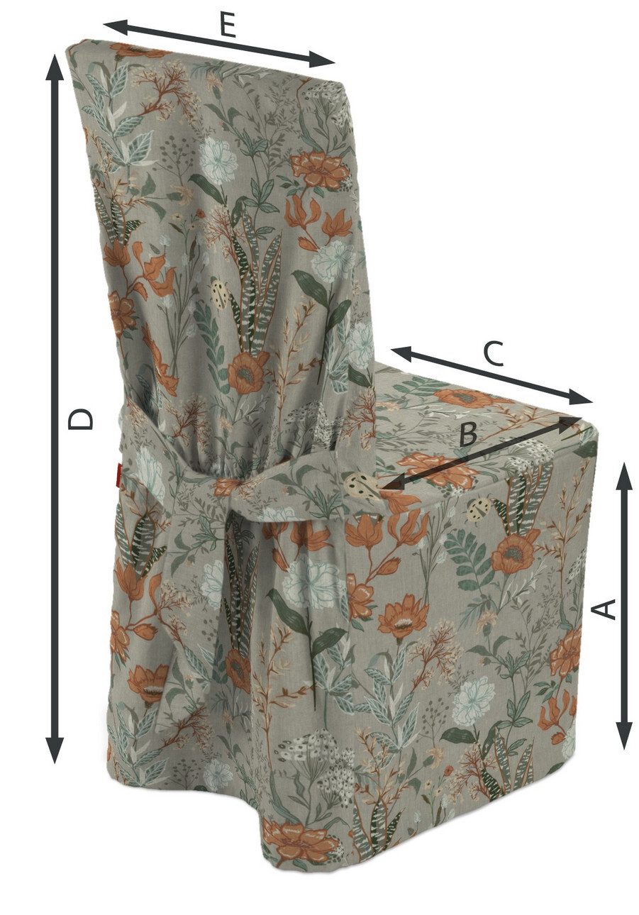 Stuhlhusse, grau-orange-grün, 45 x 94 cm, Flowers (143-70) günstig online kaufen