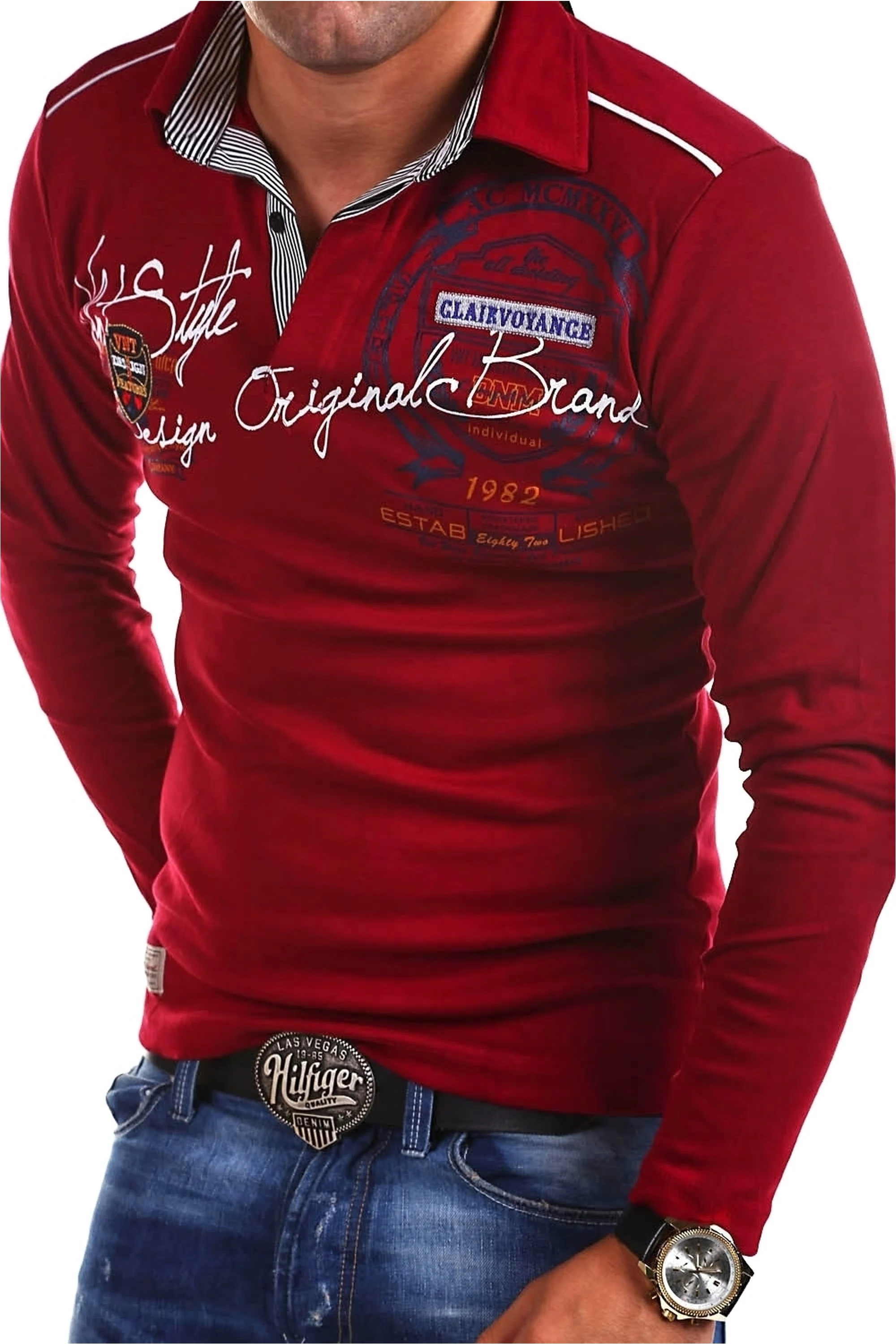 behype Poloshirt "Ambition", mit Hemdkragen und Prints günstig online kaufen