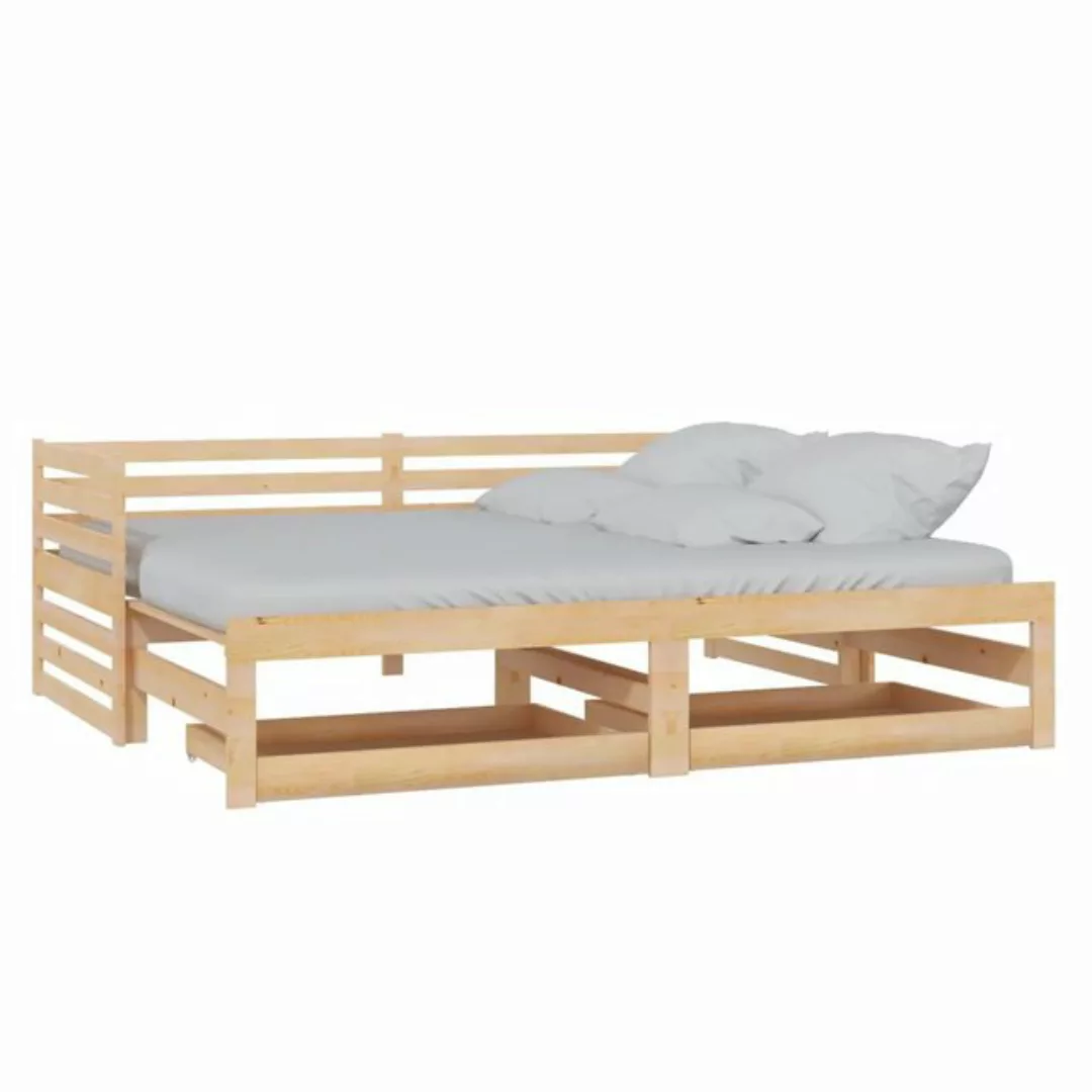 vidaXL Gästebett Ausziehbares Tagesbett Gästebett 2x90x200 cm Massivholz Ki günstig online kaufen