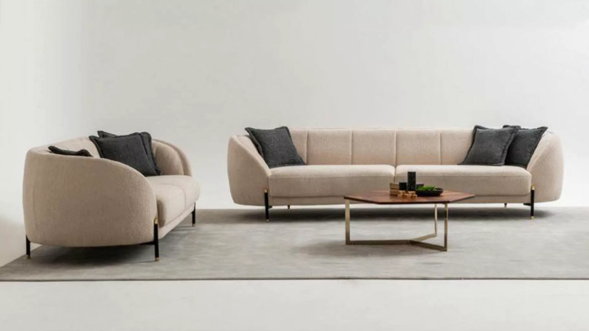JVmoebel Sofa Modern Sofa 3 Sitzer Beige Hochwertig Polster Sofas Design Te günstig online kaufen
