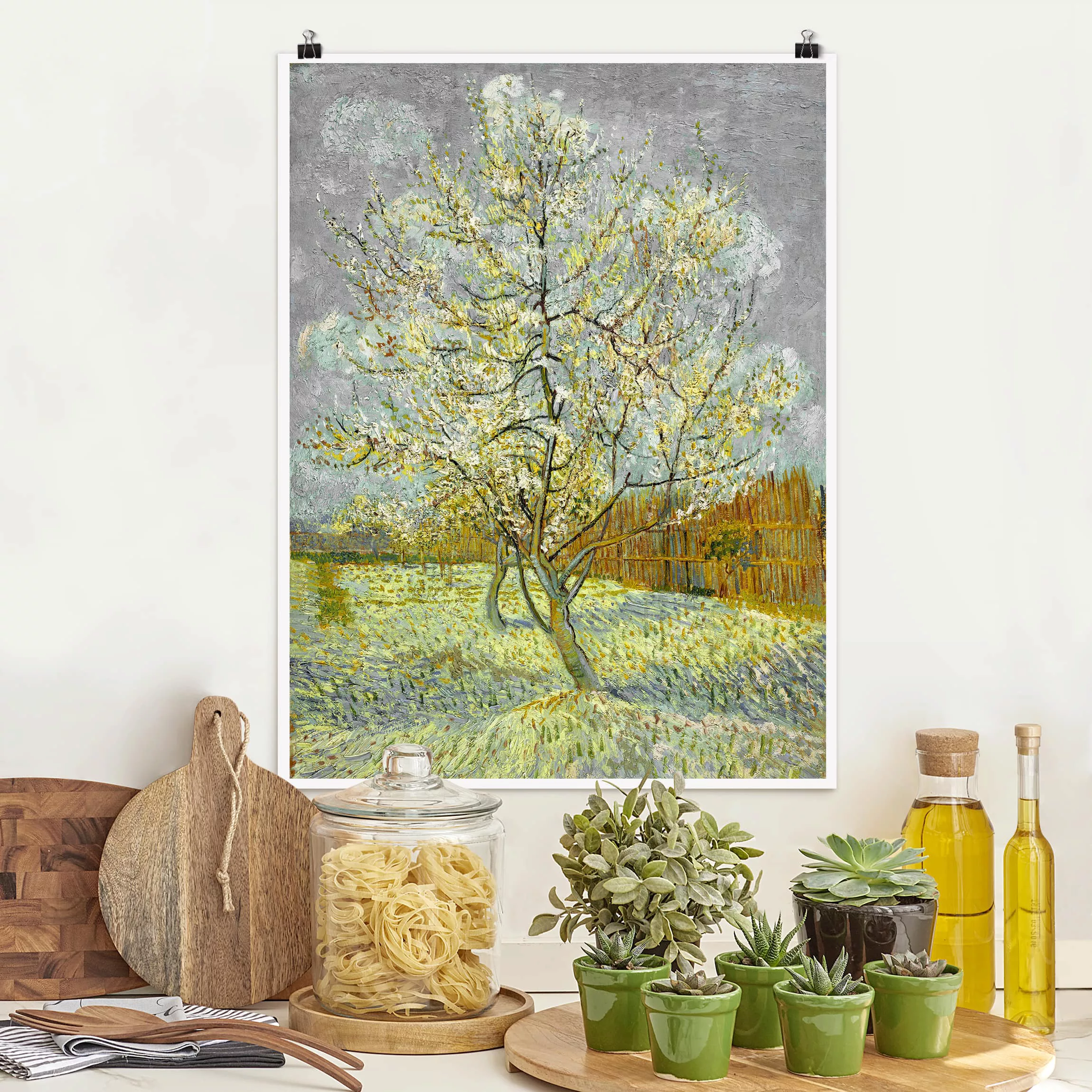 Poster Kunstdruck - Hochformat Vincent van Gogh - Pfirsichbaum rosa günstig online kaufen