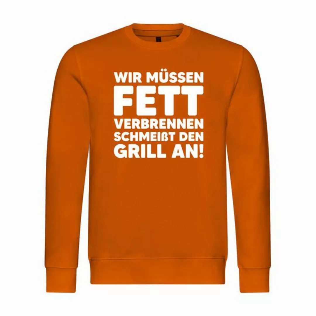 deinshirt Rundhalspullover Herren Pullover Wir müssen Fett verbrennen schme günstig online kaufen